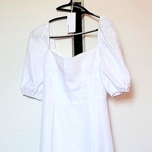 White Belgium Linen Dress- Reformation
